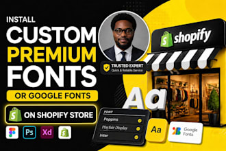 add upload install custom font in shopify