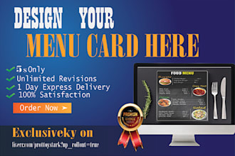 make menu card for you