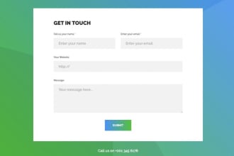 design HTML web form for your custom and wordpress website