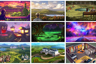 do landscape illustration and background concept art