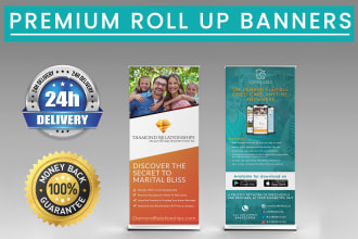 design an attractive rollup, retractable and standee with high resolution