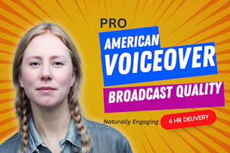 record a professional american english female voice over
