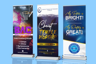 design a professional church and business retractable banner