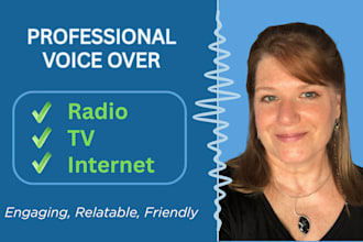 record a female voice for radio, TV and internet commercials
