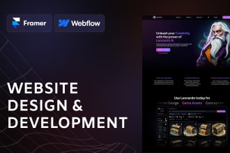 design and develop a custom framer or webflow website