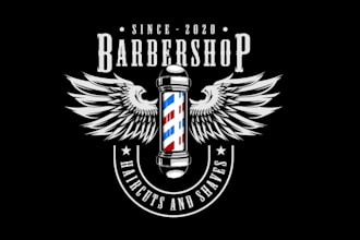 create high quality attractive barbershop logo with unlimited revisions