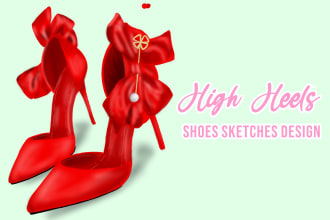 create women shoes design, high heels, slip on design