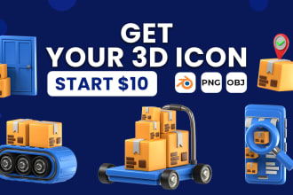 make stylized 3d icon for your microstock, web, and apps