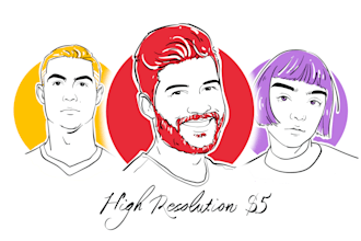 draw minimalist flat line art portrait illustration