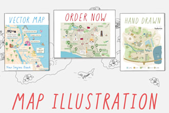 be the cartographer that designs and illustrates your custom vector travel map