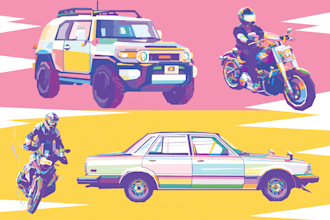 draw your car or any vehicles into wpap pop art
