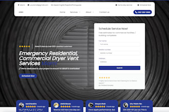 create a dryer vent website, dryer vent landing website