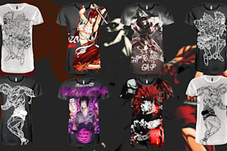 edit and design a custom anime or manga t shirt design