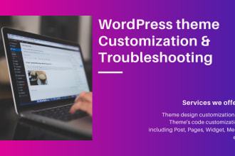 install wordpress theme, customize and bug fixes