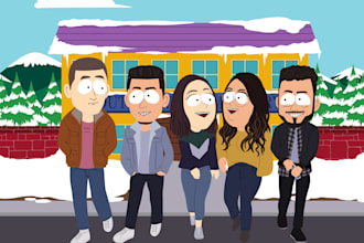 draw south caricature custom cartoon