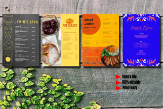 design attractive food menu, restaurant menu, food flyer