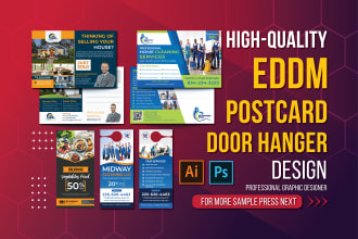 design promotional eddm postcard, door hanger, rack card