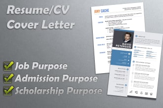 provide and update resume, CV, for admission and scholarship