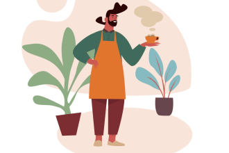 create a flat vector illustration of people different professions