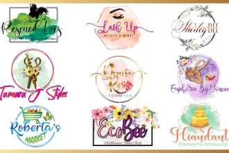 do hand drawn watercolor feminine luxury signature logo