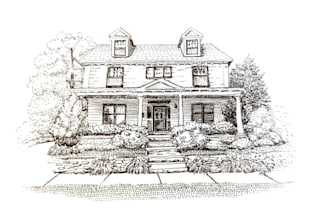 create a pen and ink illustration of your house