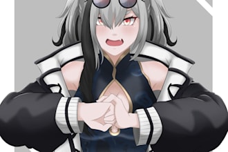 draw half body anime character for you
