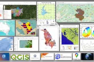 do gis remote sensing analysis, gis mapping using arcgis, qgis or arcgis pro
