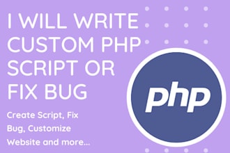 fix bugs or create any custom PHP script