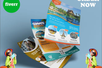 design tour travel summer and beach flyer
