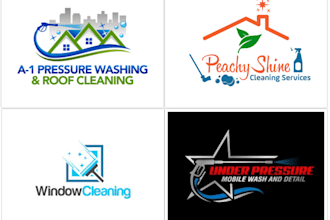 do unique power washing and cleaning logo in 24 hours