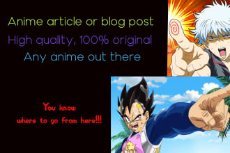 write a great SEO anime article, blog post or youtube script
