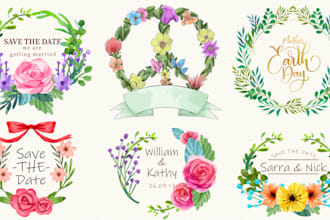 design customized watercolor monogram or crest for wedding