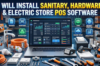 install hardware sanitary and electrical store pos software
