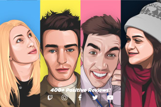 draw cartoon vector portrait from your photo