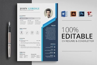 make CV, resume, cover letter and portfolio design