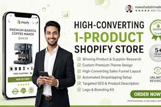 design a profitable one product shopify dropshipping store