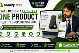 design a profitable one product shopify dropshipping store