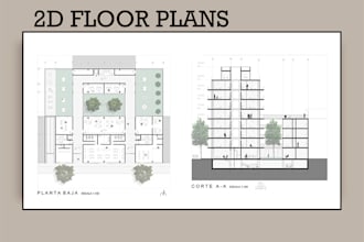do architectural plans, floor plans in autocad 2d