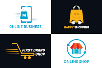 do startup ecommerce store shopify amazon online shop business page logo design
