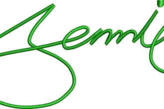 convert your signature into embroidery digitizing formats dst