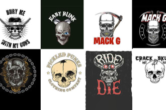 do an amazing detailed vintage skull tshirt design
