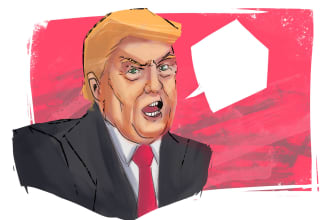 draw profesional funny political or social cartoons