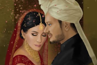 draw realistic digital portrait painting