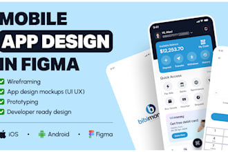 design user friendly mobile app UI UX for ios android figma
