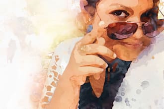 create your unique digital watercolor painting