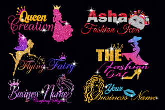 do feminine, luxury, fairy and glitter logo for you