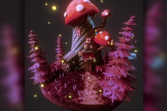create 3d isometric environment or low poly environment
