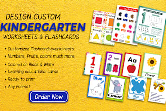 design custom worksheets, kids interior book covers for KDP