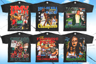design a crazy vintage old school 90s bootleg rap t shirt