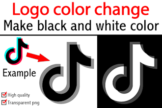 color change, convert logo to black and white color
